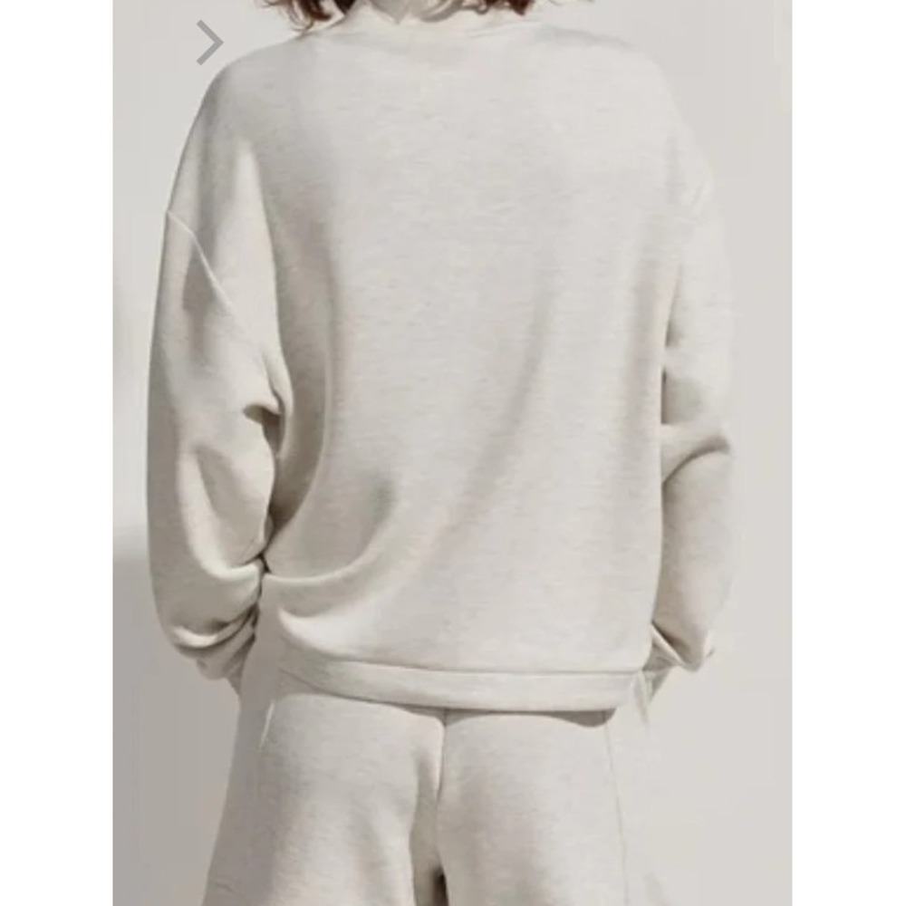 Varley Betsy Sweatshirt Oatmeal Heather Cowl Neck Drawstring Hem Medium - Picture 10 of 14